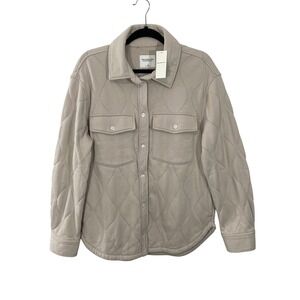 NWT Abercrombie & Fitch Quilted Shirt Jacket Shacket Beige Tan‎ Size XS Soft AF